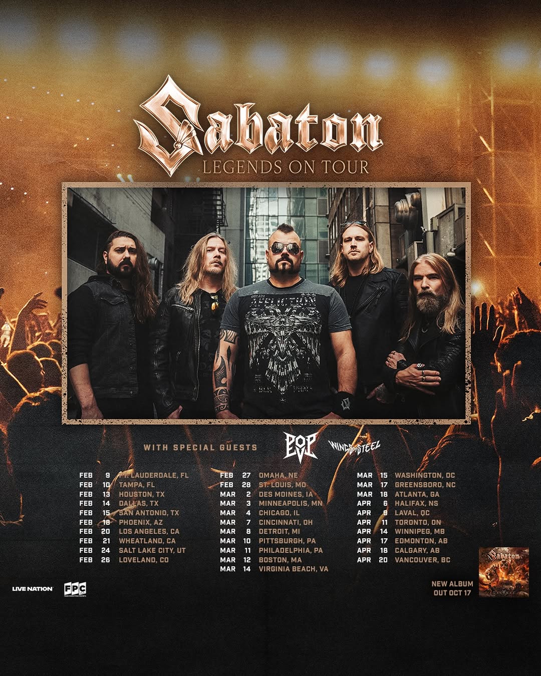 Sabaton Legends Tour Poster 2025-2026